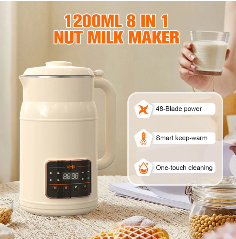 Máquina 8 en 1 para preparar leche vegetal – 1200 ml